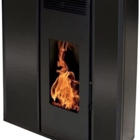 Pack Estufa de Pellets TESSA 10KW Salida concéntrica en la parte superior + Kit Ventouse (salida frontal) - Negro + Mando a distancia + WIFI