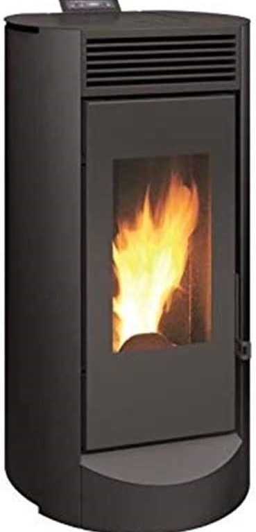 Estufa de pellets Invicta Lodi 10 Negra - Acero - 9,5 kW - Superficie de calefacción de 35 a 120 m² - Llama verde 7 estrellas